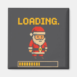 Xel Santa Loading Retro Christmas Gamer Shirt  Magnet