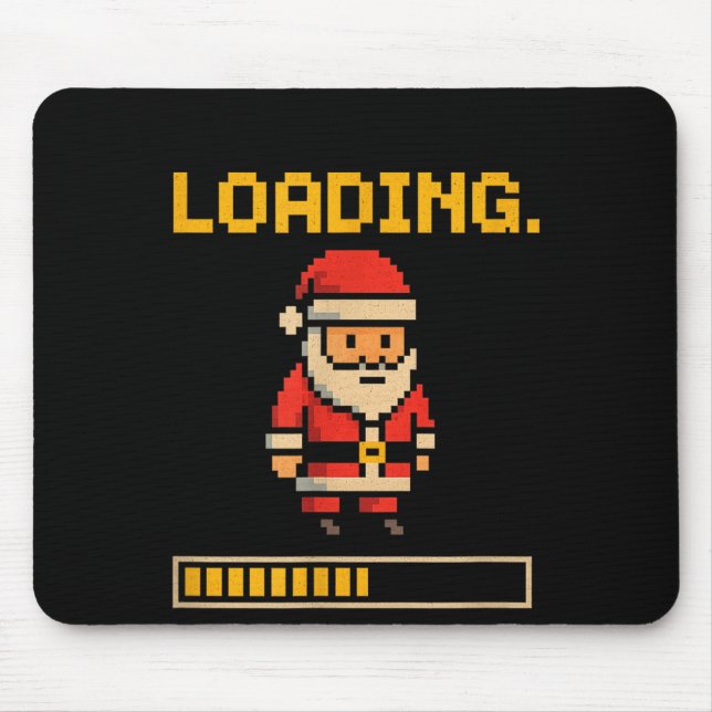 Xel Santa Loading Retro Christmas Gamer Shirt  Mouse Mat (Front)