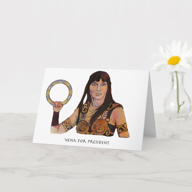 Xena for President Greeting Card (Small Plant)