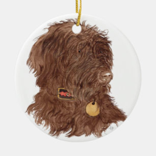 Xena the Chocolate Labradoodle Ceramic Tree Decoration