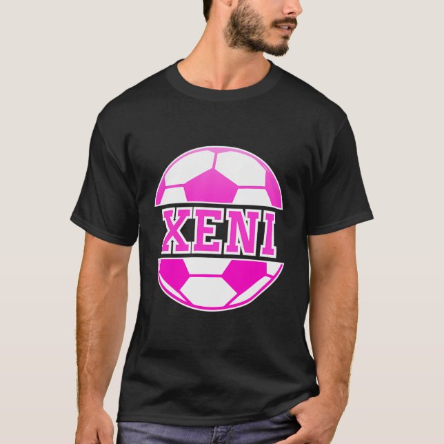 Xeni Name Girls Soccer Play Football Sports Fan Ba T-Shirt (Front)