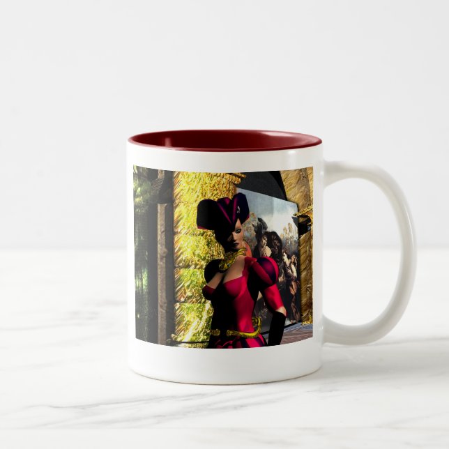 XENIA EXPLORES HYPERION'S ORBITER Two-Tone COFFEE MUG (Right)