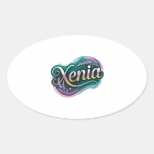 Xenia Name Oval Sticker