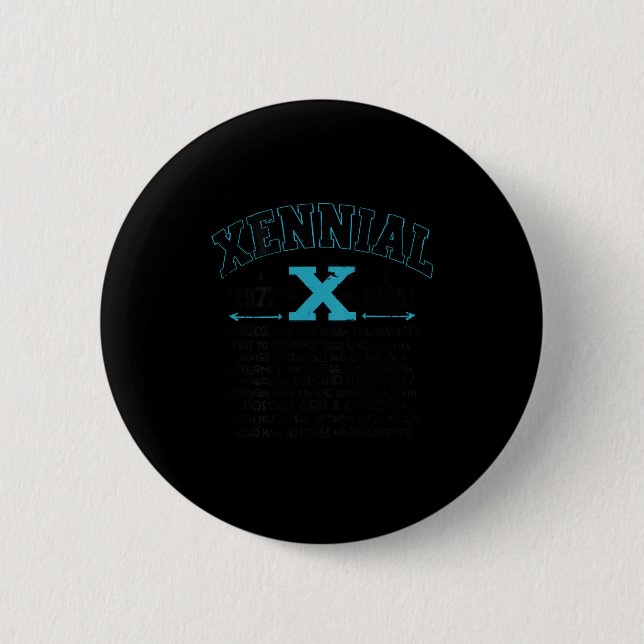 Xennial Generation X 1970s 1980s Millennial Gen X  6 Cm Round Badge (Front)
