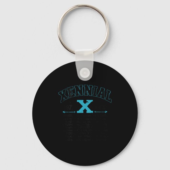 Xennial Generation X 1970s 1980s Millennial Gen X  Key Ring (Front)