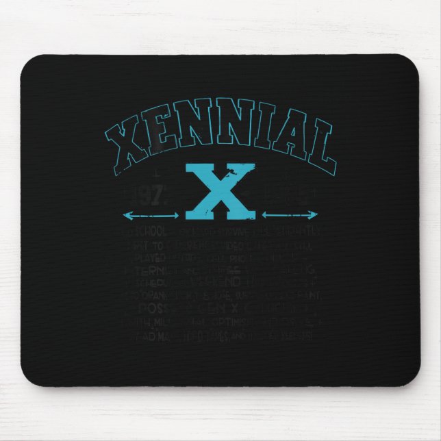 Xennial Generation X 1970s 1980s Millennial Gen X  Mouse Mat (Front)