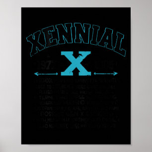 Xennial Generation X 1970s 1980s Millennial Gen X  Poster