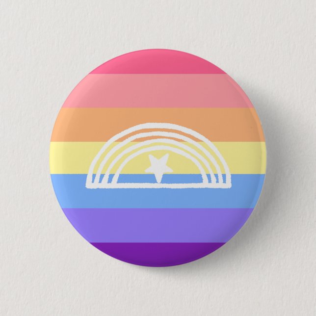Xenogender pride 6 cm round badge (Front)