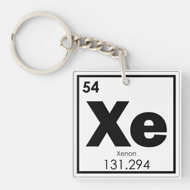 Xenon chemical element symbol chemistry formula ge key ring (Front)