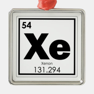 Xenon chemical element symbol chemistry formula ge metal tree decoration