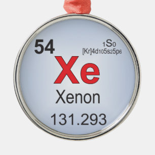 Xenon Individual Element of the Periodic Table Metal Tree Decoration