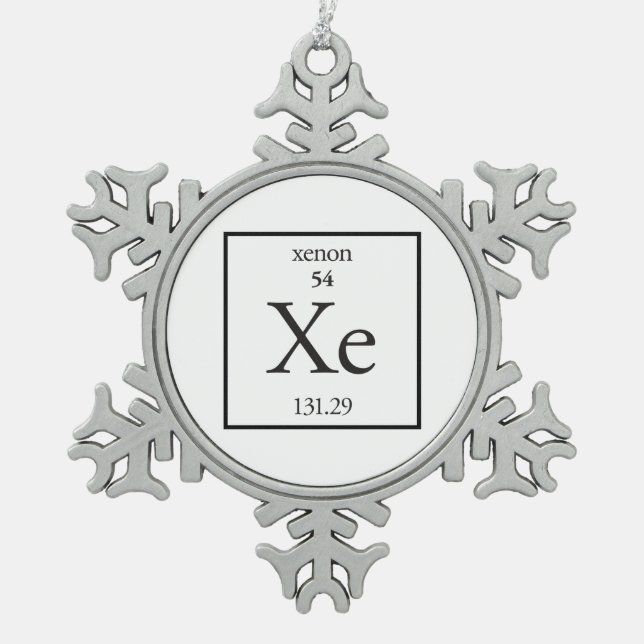 Xenon Snowflake Pewter Christmas Ornament (Front)