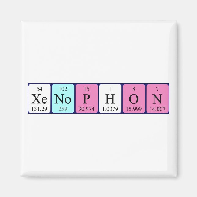 Xenophon periodic table name magnet (Front)