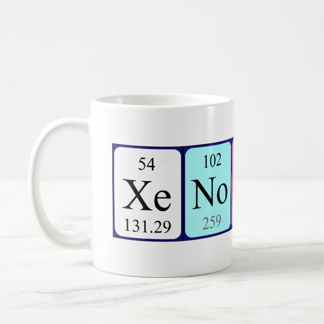 Xenophon periodic table name mug (Left)
