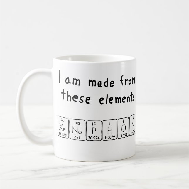 Xenophon periodic table name mug (Left)