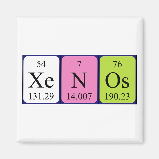 Xenos periodic table name magnet (Front)