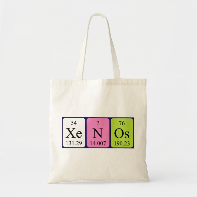 Xenos periodic table name tote bag (Front)