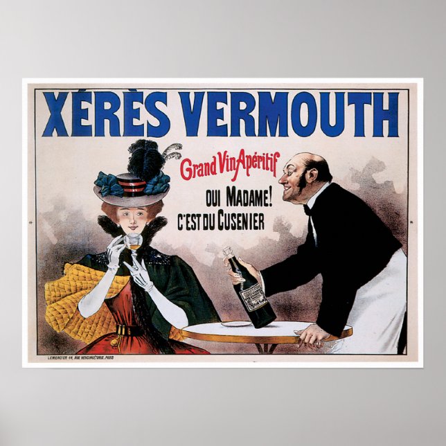 Xeres Vermouth Vintage Wine Drink Ad Art Poster (Front)