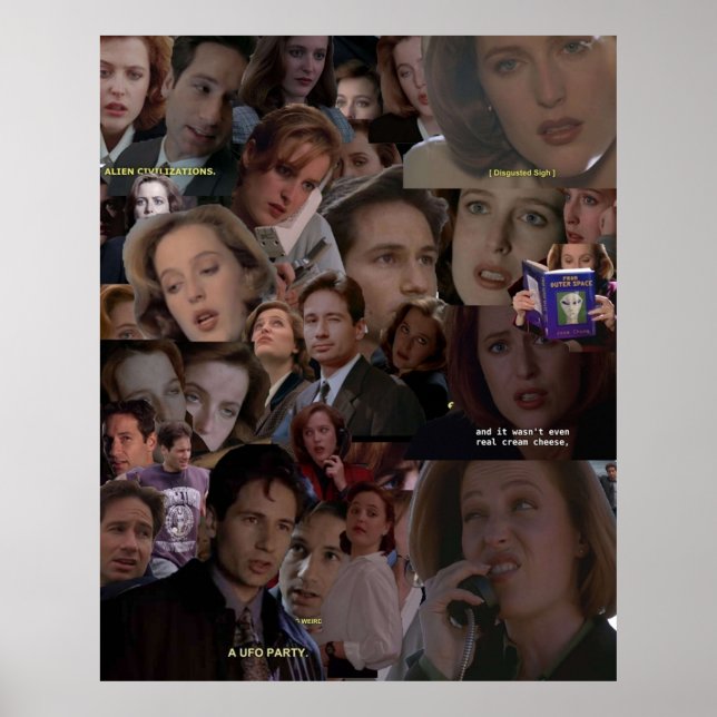 XFiles  Mulder and Scully Collage Poster (Front)