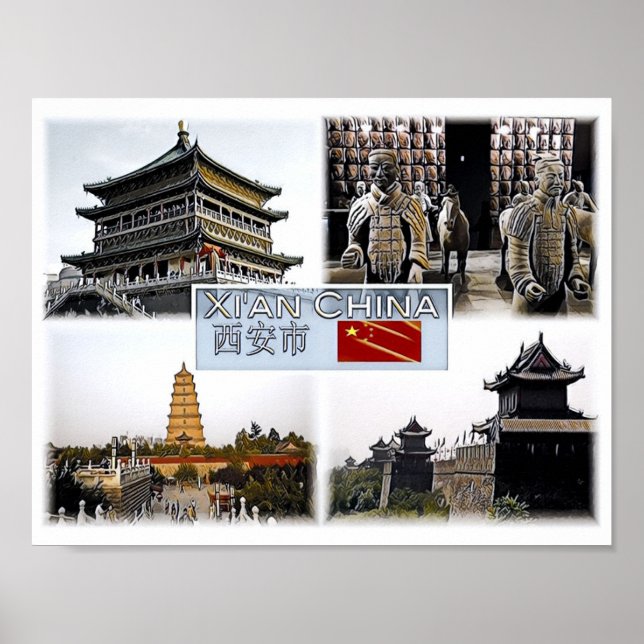 Xi An - China - Mosaic - Poster (Front)