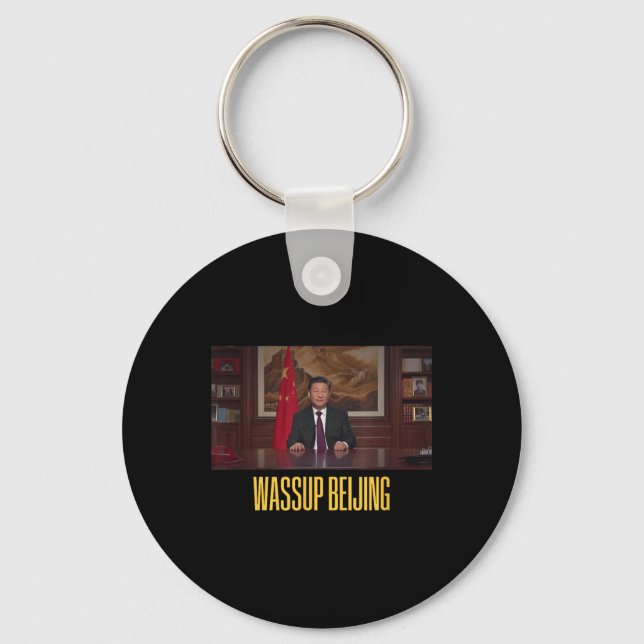 Xi Jinping Wup Beijing Funny Meme Face Giga Xi Chi Key Ring (Front)