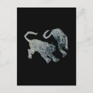 Xian China 2002 Ghost Tigers Black Square Tran Postcard
