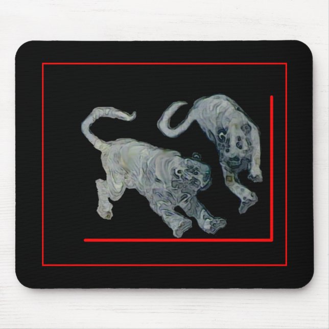 Xian China 2002 Ghost Tigers Red Boarder The MUSEU Mouse Mat (Front)