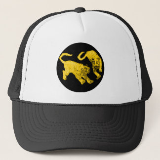 Xian China 2002 Gold Ghost Tigers Black Circle Tra Trucker Hat