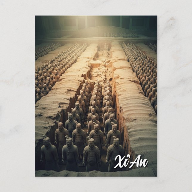 Xi'an Terracotta Warriors China Travel Postcard (Front)
