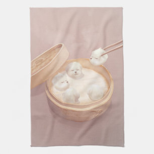 Xiao Long Bao Cute Illustration Tea Towel