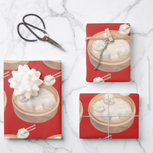 Xiao Long Bao Cute Illustration Wrapping Paper Sheet