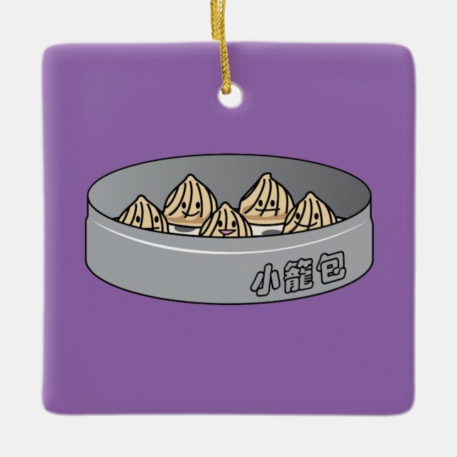 Xiaolongbao Chinese Soup Dumpling Dim Sum Bun Ceramic Ornament (Front)