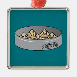 Xiaolongbao Chinese Soup Dumpling Dim Sum Bun Metal Tree Decoration