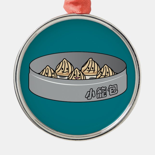 Xiaolongbao Chinese Soup Dumpling Dim Sum Bun Metal Tree Decoration (Front)