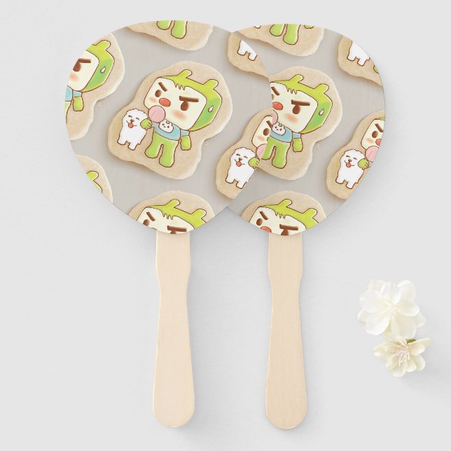 XiaoTieJun Icing Cookies Hand Fan (Front and Back)