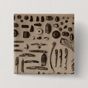 XIII Stone, glass ornaments, So California 15 Cm Square Badge