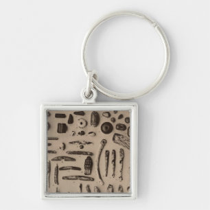 XIII Stone, glass ornaments, So California Key Ring