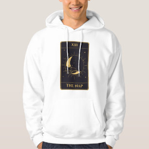 XIII The Nap Tarot Card: Black Cat Sleeping on the Hoodie