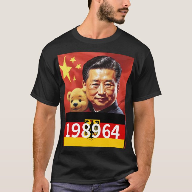 XIJINPING WINNIE POOH CHINA CCP 198964 GERMAN FLAG T-Shirt (Front)