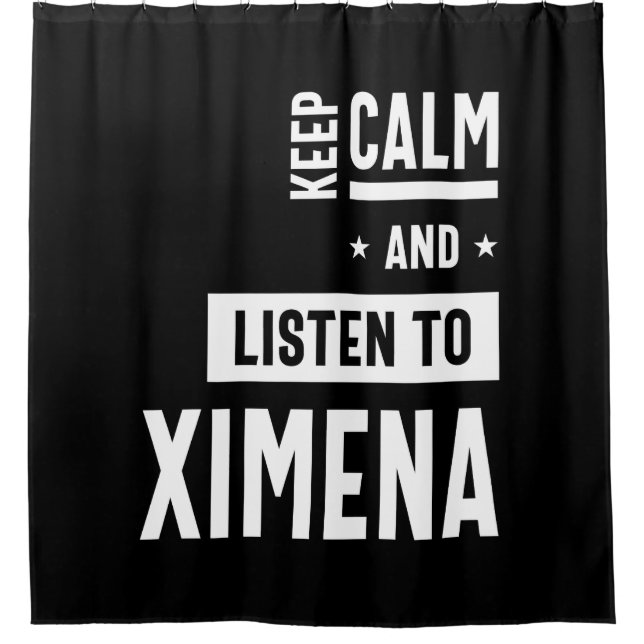 Ximena Personalised Name Birthday Gift Shower Curtain (Front)