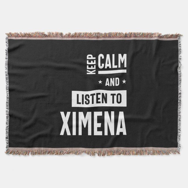 Ximena Personalised Name Birthday Gift Throw Blanket (Front)