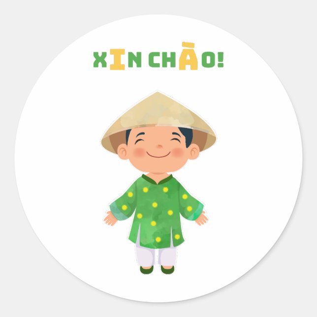 XIN CHÀO! Vietnam sticker (Front)