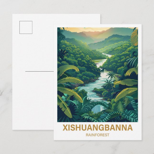 Xishuangbanna Rainforest Yunan Tiongkok Travel Postcard (Front/Back)
