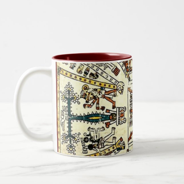 Xiuhtecuhtli Aztec Death God Two-Tone Coffee Mug (Left)