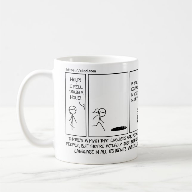 xkcd linguist humour - Georgetown OLE Coffee Mug (Left)
