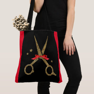 XL Golden glitter scissors - Hair dresser stylist  Tote Bag