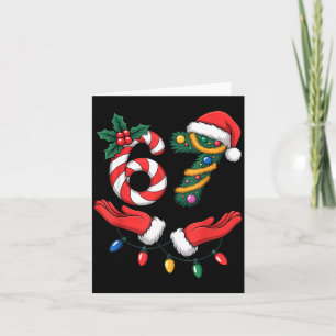 Xmas 67 Hands Gesture Candy Canes Santa Holiday Ki Card