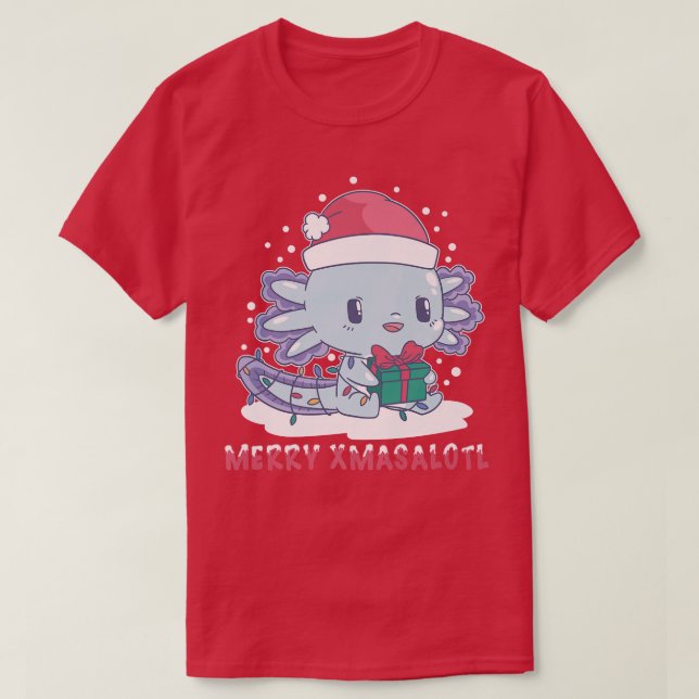 Xmas-Alotl Axolotl Merry Xmasalotl XMAS Tree Happy T-Shirt (Design Front)