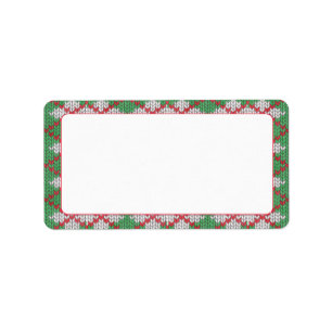 XMAS ARGYLE KNIT 1.25"x2.375" Labels
