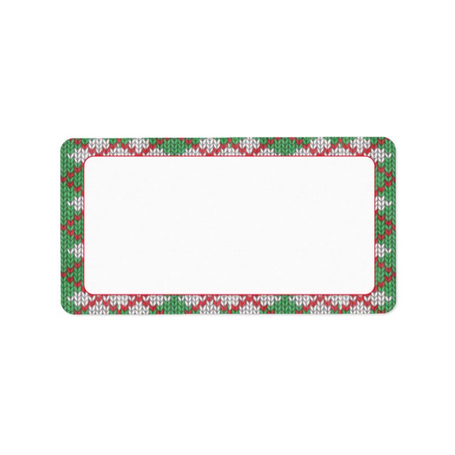 XMAS ARGYLE KNIT 1.25"x2.375" Labels (Front)